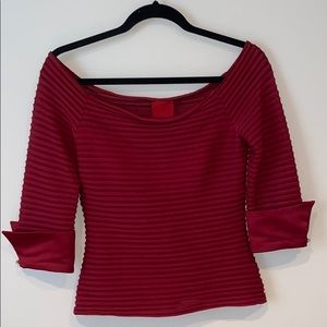 JS Collections Red Formal Top